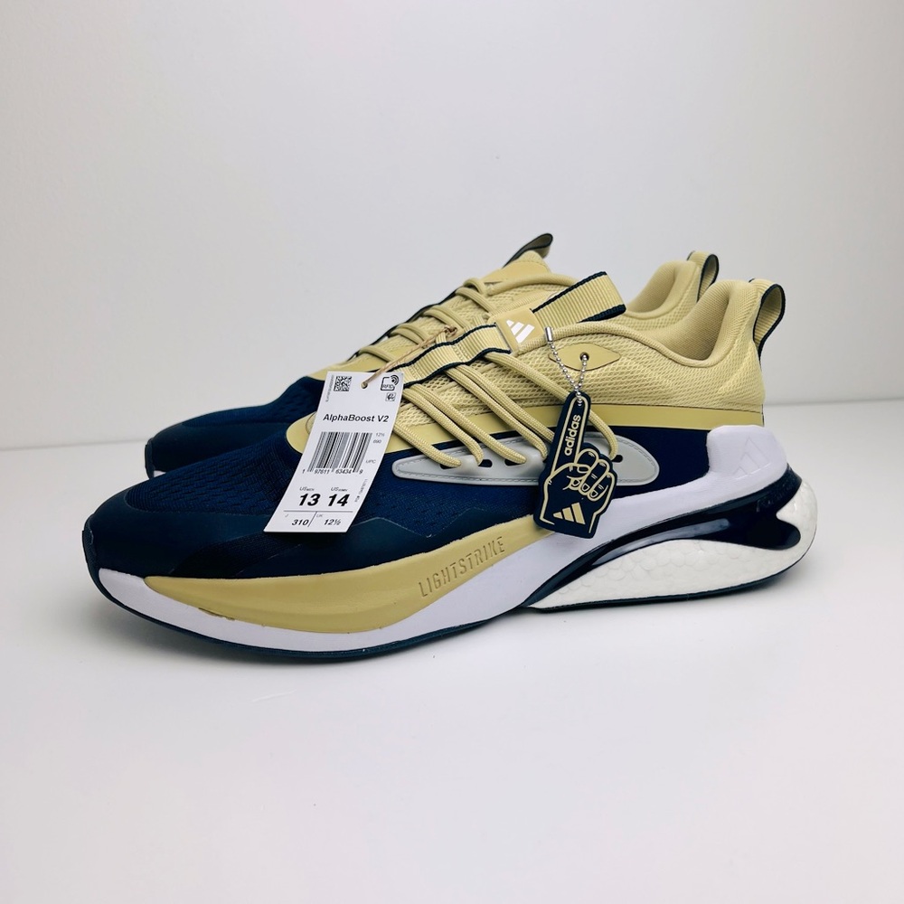 Georgia Tech Coach Chris Weinke Adidas Alphaboost V.2 Navy & Gold Shoes Size 13